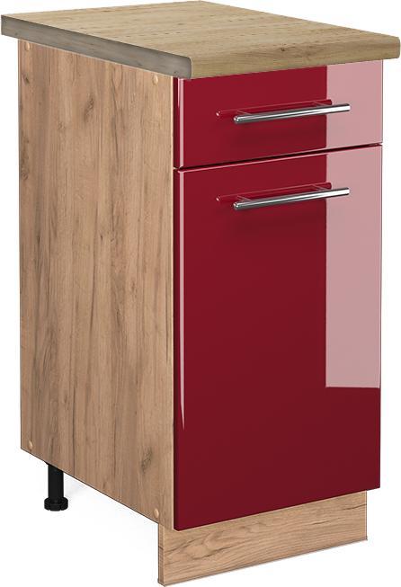 Bordeaux high gloss, Gold power oak, Red