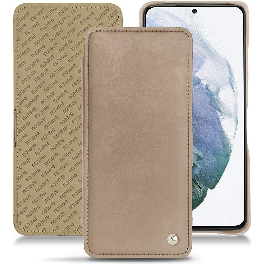 Noreve Lederschutzhülle horizontal (Samsung Galaxy S21+), Smartphone Hülle, Beige