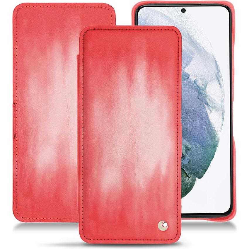 Noreve Lederschutzhülle horizontal (Samsung Galaxy S21+), Smartphone Hülle, Rosa