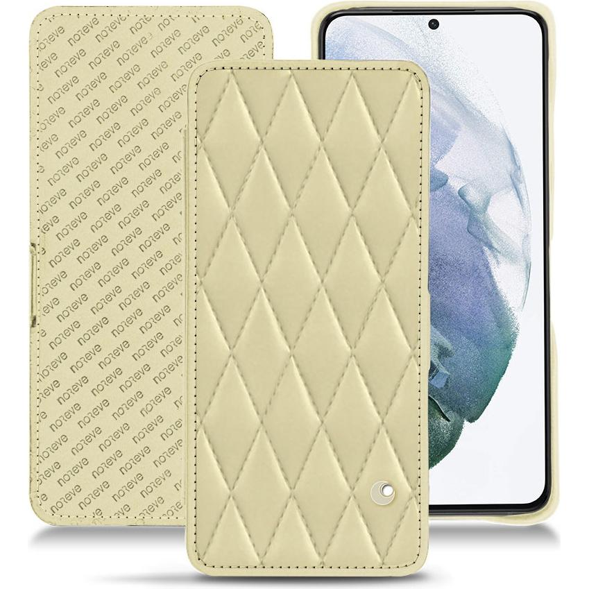 Noreve Lederschutzhülle horizontal (Samsung Galaxy S21+), Smartphone Hülle, Beige