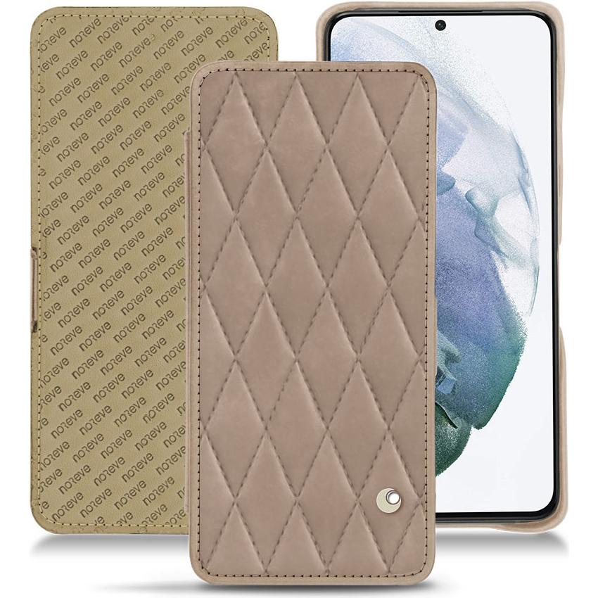 Noreve Lederschutzhülle horizontal (Samsung Galaxy S21+), Smartphone Hülle, Beige