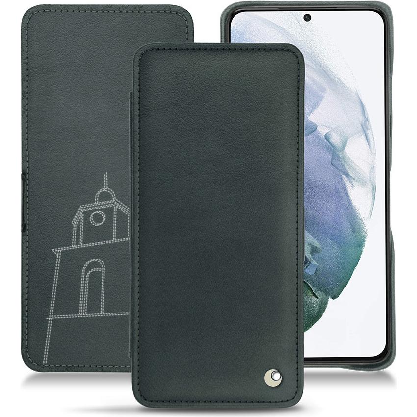Noreve Lederschutzhülle horizontal (Samsung Galaxy S21+), Smartphone Hülle, Blau