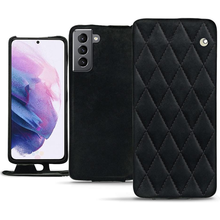 Noreve Lederschutzhülle vertikal (Samsung Galaxy S21), Smartphone Hülle, Schwarz