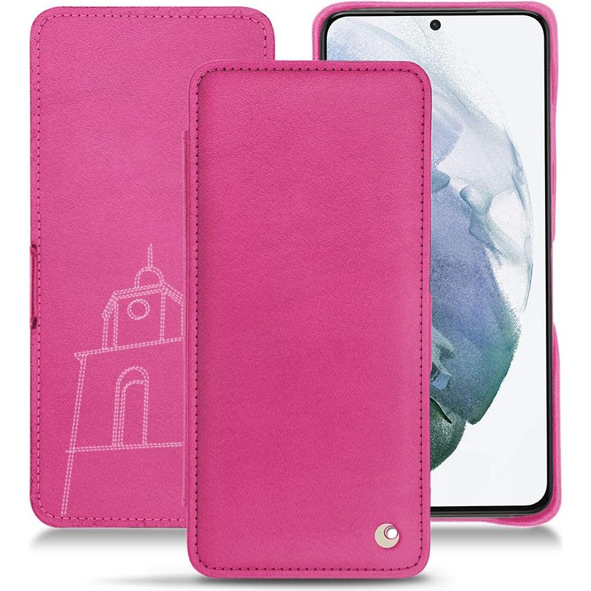 Noreve Lederschutzhülle horizontal (Samsung Galaxy S21+), Smartphone Hülle, Rosa