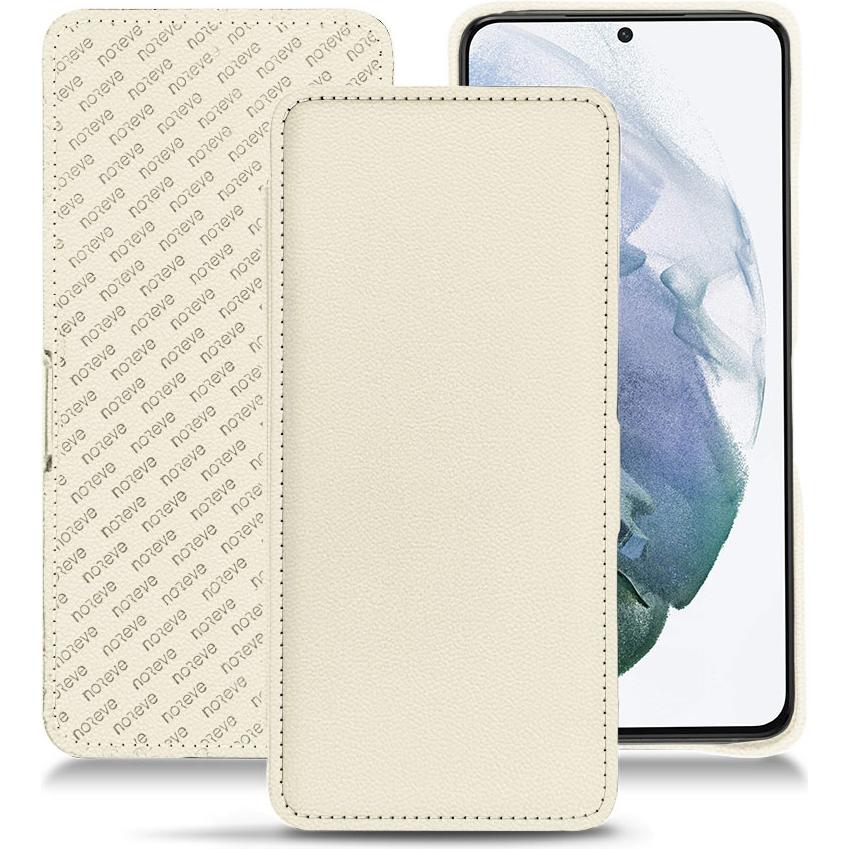 Noreve Lederschutzhülle horizontal (Samsung Galaxy S21+), Smartphone Hülle, Weiss