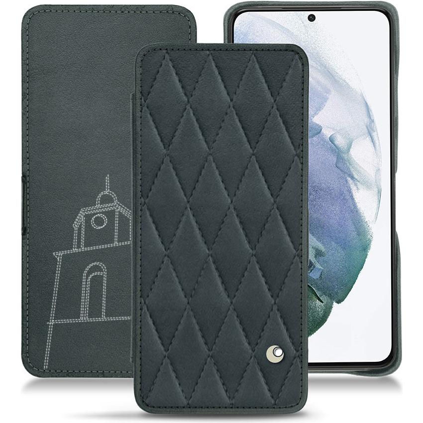 Noreve Lederschutzhülle horizontal (Samsung Galaxy S21+), Smartphone Hülle, Blau