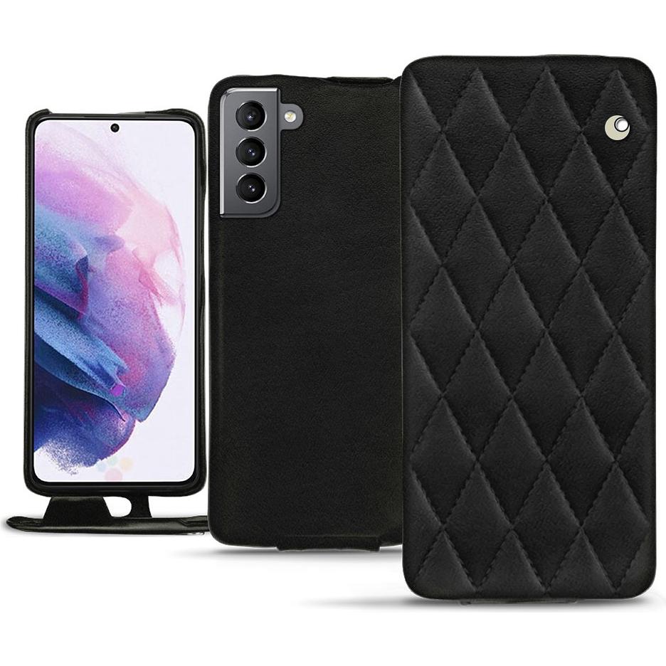 Noreve Lederschutzhülle vertikal (Samsung Galaxy S21), Smartphone Hülle, Schwarz
