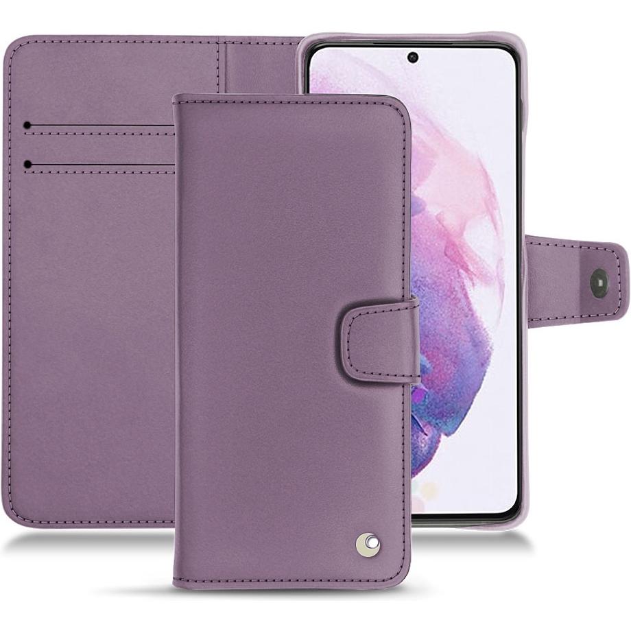 Noreve Lederschutzhülle Wallet (Samsung Galaxy S21), Smartphone Hülle, Violett