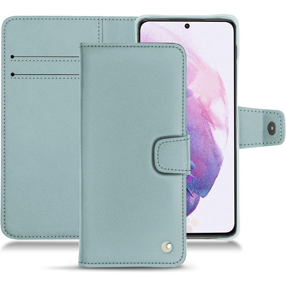 Noreve Lederschutzhülle Wallet (Samsung Galaxy S21), Smartphone Hülle, Blau