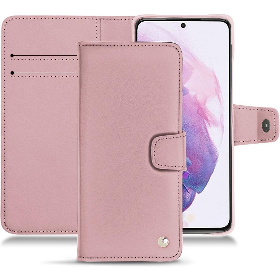 Noreve Lederschutzhülle Wallet (Samsung Galaxy S21+), Smartphone Hülle, Rosa