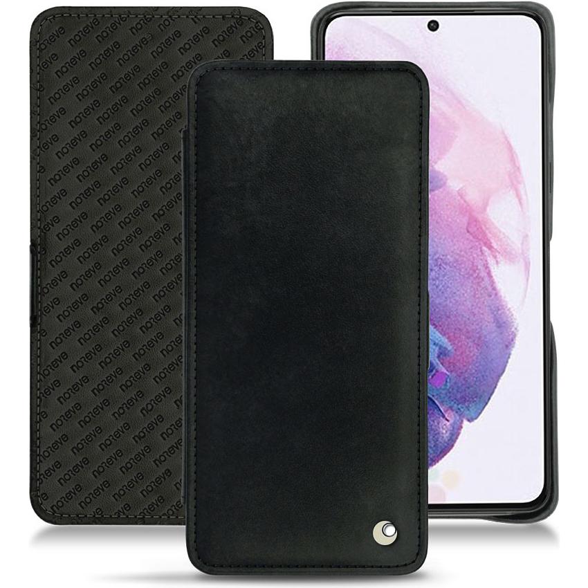 Noreve Lederschutzhülle horizontal (Samsung Galaxy S21), Smartphone Hülle, Schwarz