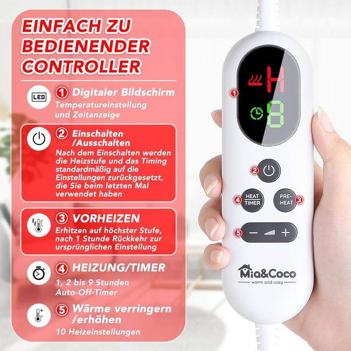 Produktbild Mia&Coco Heizdecke mit Abschaltautomatik (160 x 130 cm)