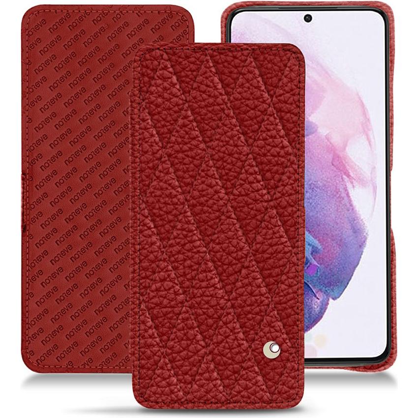 Noreve Lederschutzhülle horizontal (Samsung Galaxy S21+), Smartphone Hülle, Rot
