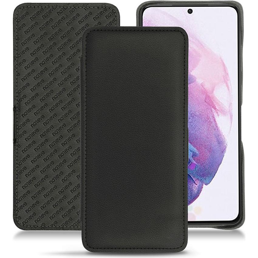 Noreve Lederschutzhülle horizontal (Samsung Galaxy S21), Smartphone Hülle, Schwarz