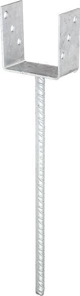 Produktbild GAH U-Pfostenträger ETA-10/0210 101x100x400x60mm feuerverzinkt mit extra langem Betonanker (1 Stk.)