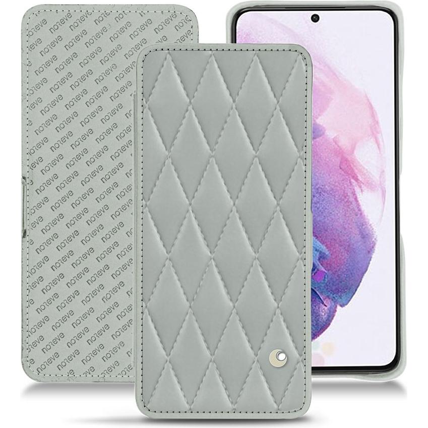Thumbnail - Noreve Lederschutzhülle horizontal (Samsung Galaxy S21), Smartphone Hülle, Grau