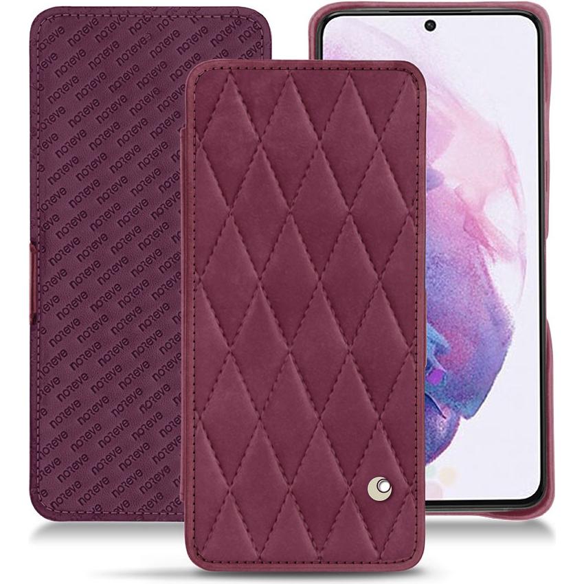Thumbnail - Noreve Lederschutzhülle horizontal (Samsung Galaxy S21), Smartphone Hülle, Violett