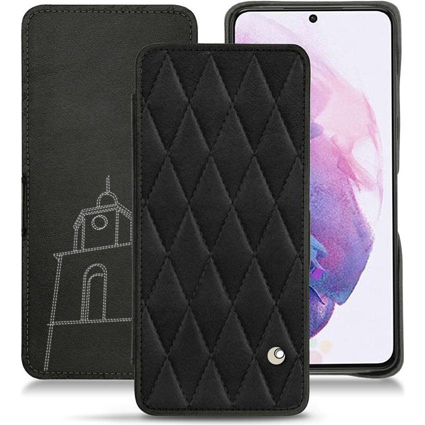 Noreve Lederschutzhülle horizontal (Samsung Galaxy S21), Smartphone Hülle, Schwarz