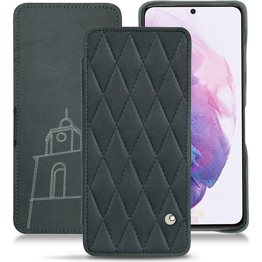Noreve Lederschutzhülle horizontal (Samsung Galaxy S21), Smartphone Hülle, Blau