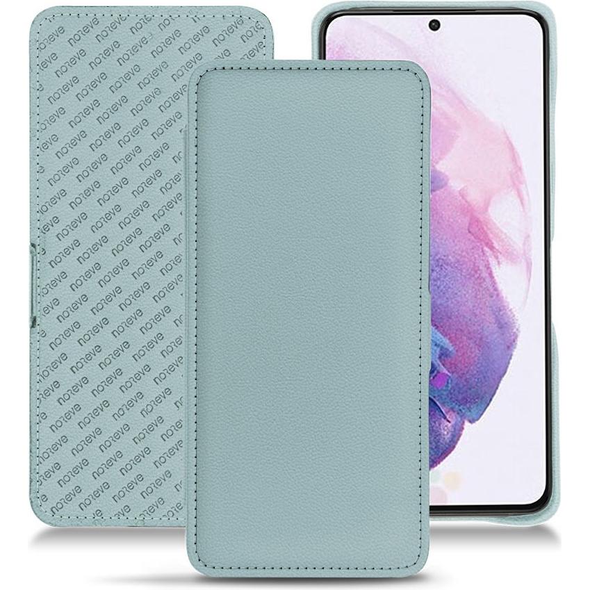 Noreve Lederschutzhülle horizontal (Samsung Galaxy S21), Smartphone Hülle, Blau