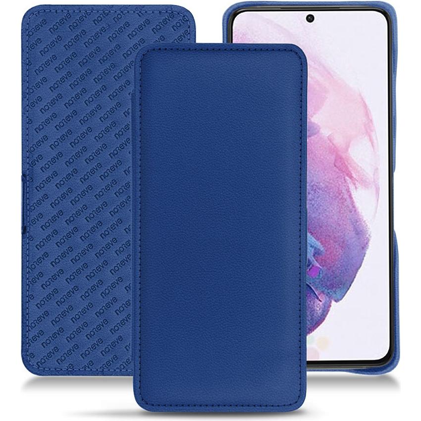 Noreve Lederschutzhülle horizontal (Samsung Galaxy S21), Smartphone Hülle, Blau