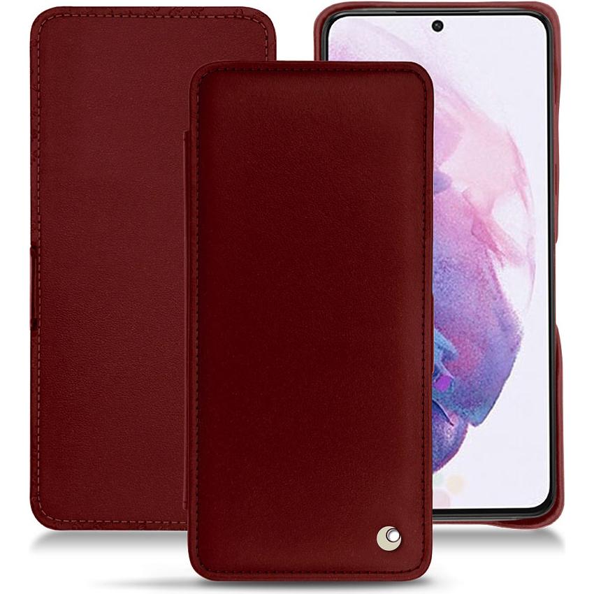 Noreve Lederschutzhülle horizontal (Samsung Galaxy S21), Smartphone Hülle, Rot