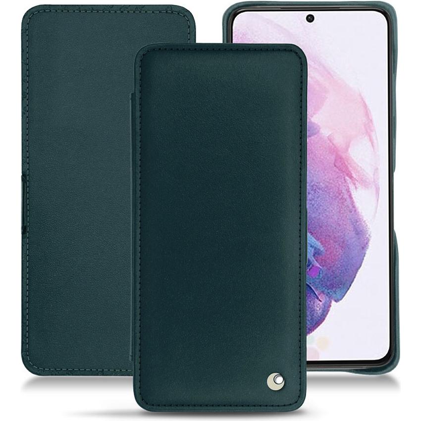 Noreve Lederschutzhülle horizontal (Samsung Galaxy S21), Smartphone Hülle, Blau