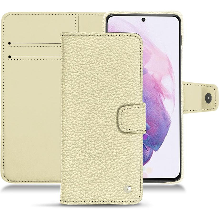 Noreve Lederschutzhülle Wallet (Samsung Galaxy S21+), Smartphone Hülle, Weiss