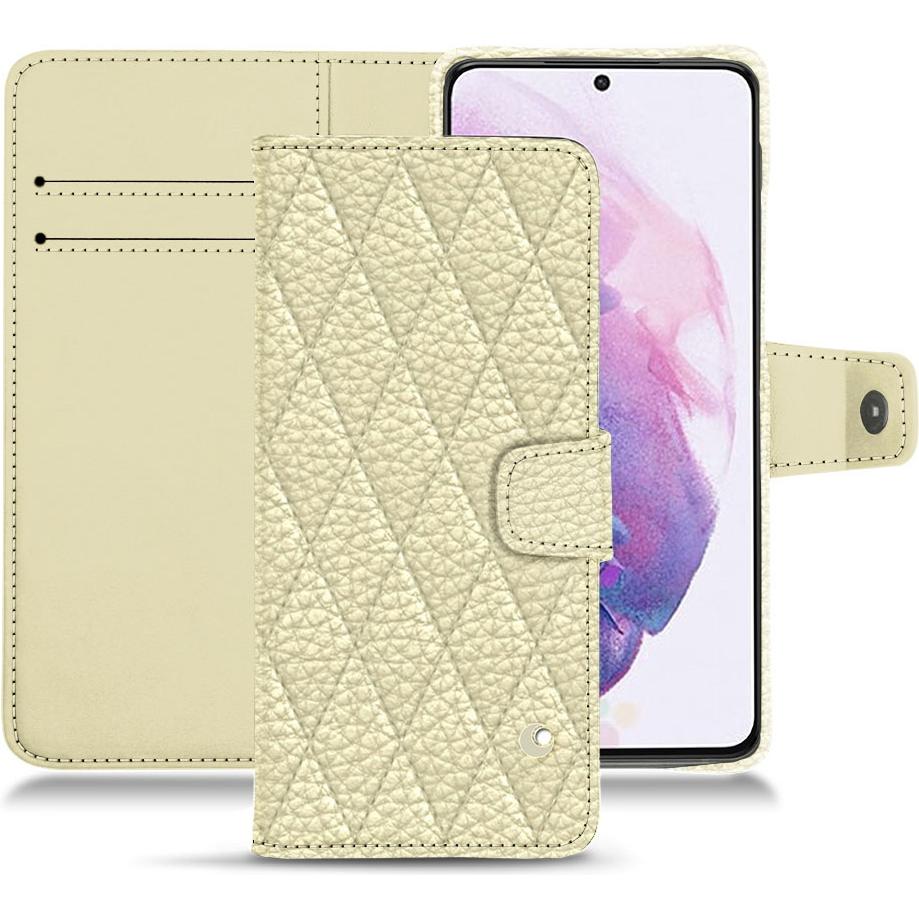 Thumbnail - Noreve Lederschutzhülle Wallet (Samsung Galaxy S21), Smartphone Hülle, Weiss