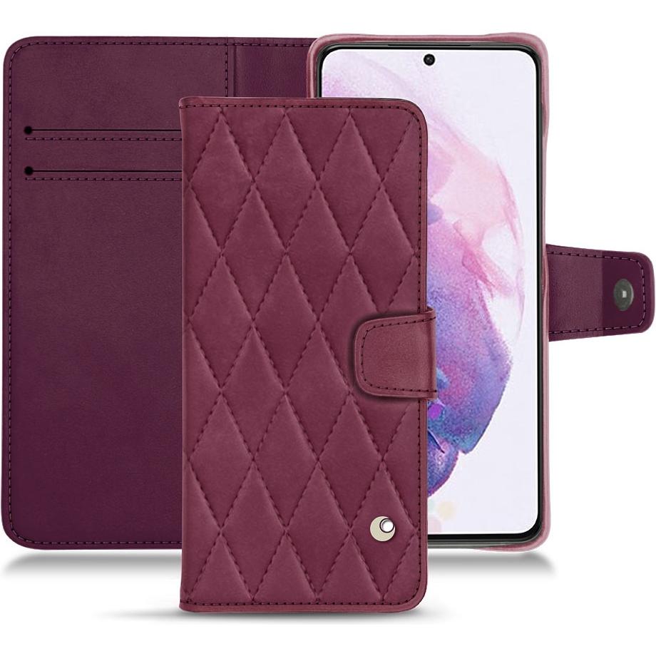 Noreve Lederschutzhülle Wallet (Samsung Galaxy S21), Smartphone Hülle, Violett