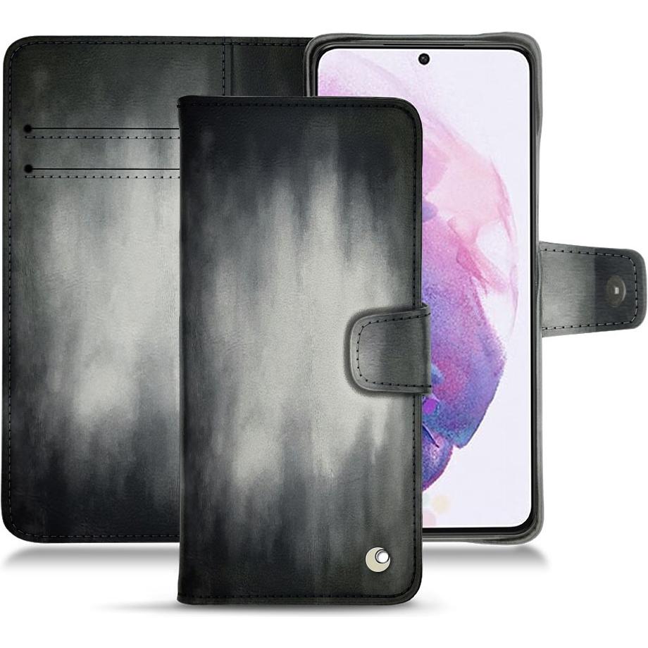 Noreve Lederschutzhülle Wallet (Samsung Galaxy S21+), Smartphone Hülle, Grau