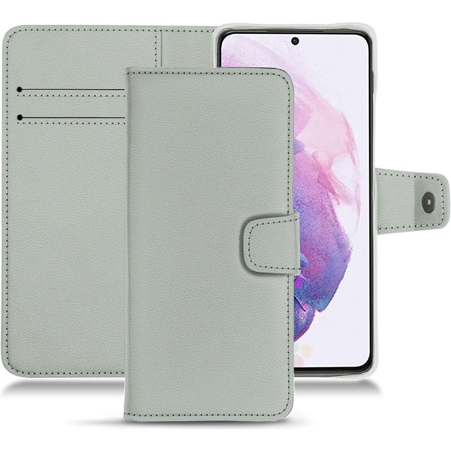 Noreve Lederschutzhülle Wallet (Samsung Galaxy S21+), Smartphone Hülle, Grau