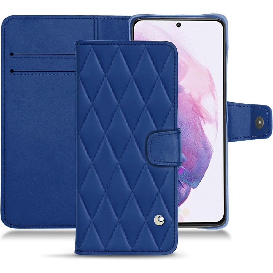 Noreve Lederschutzhülle Wallet (Samsung Galaxy S21), Smartphone Hülle, Blau