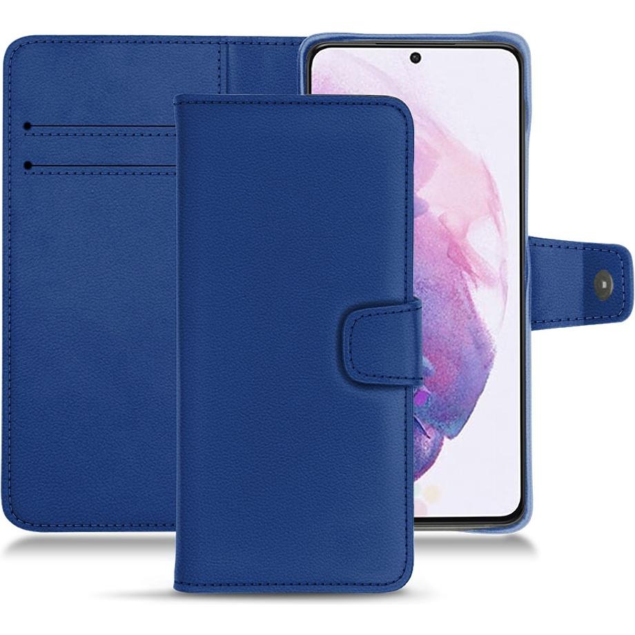 Noreve Lederschutzhülle Wallet (Samsung Galaxy S21), Smartphone Hülle, Blau
