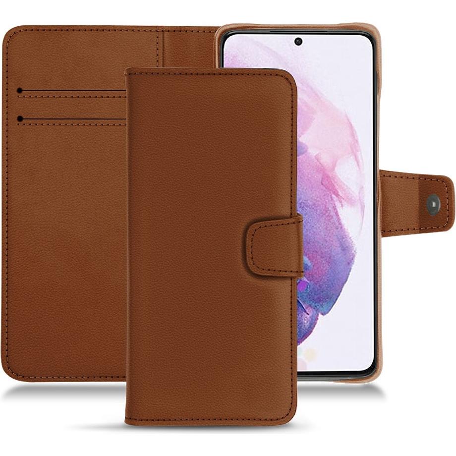 Thumbnail - Noreve Lederschutzhülle Wallet (Samsung Galaxy S21), Smartphone Hülle, Braun