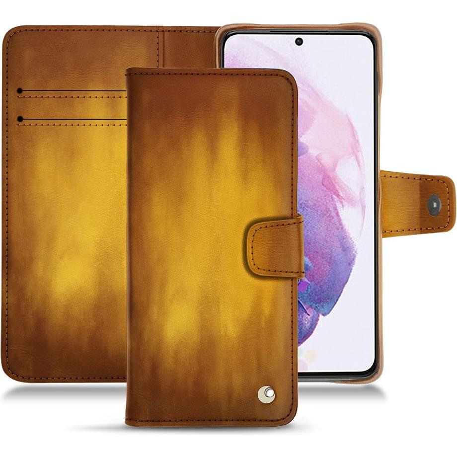 Noreve Lederschutzhülle Wallet (Samsung Galaxy S21+), Smartphone Hülle, Gold