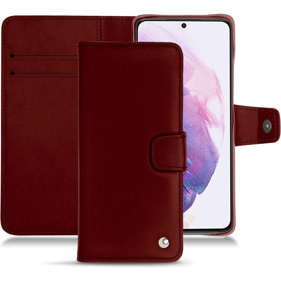Noreve Lederschutzhülle Wallet (Samsung Galaxy S21+), Smartphone Hülle, Rot