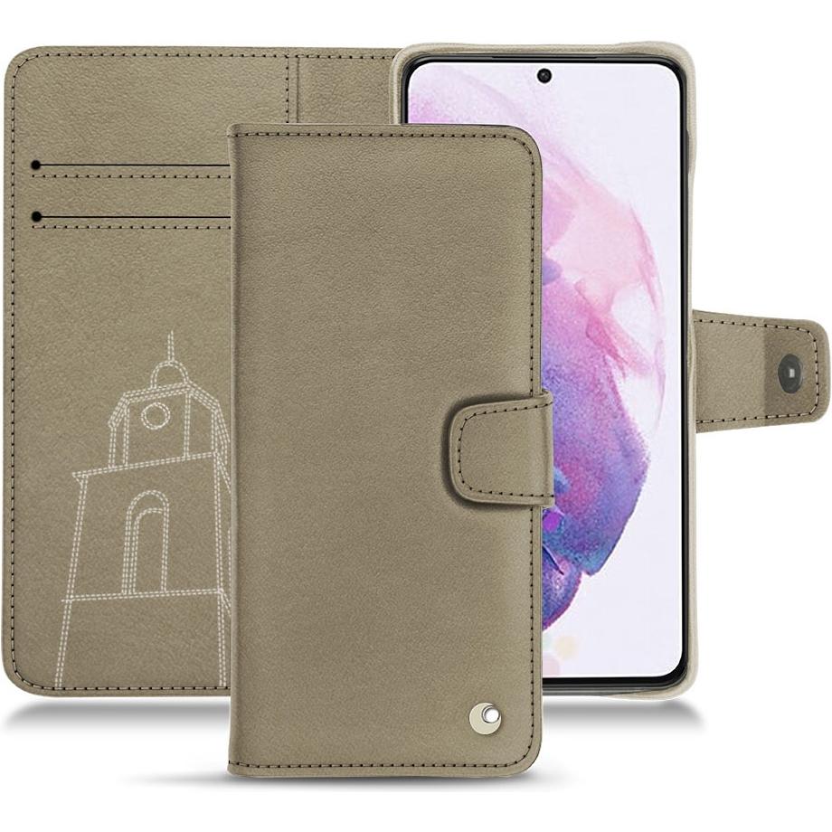 Noreve Lederschutzhülle Wallet (Samsung Galaxy S21+), Smartphone Hülle, Beige