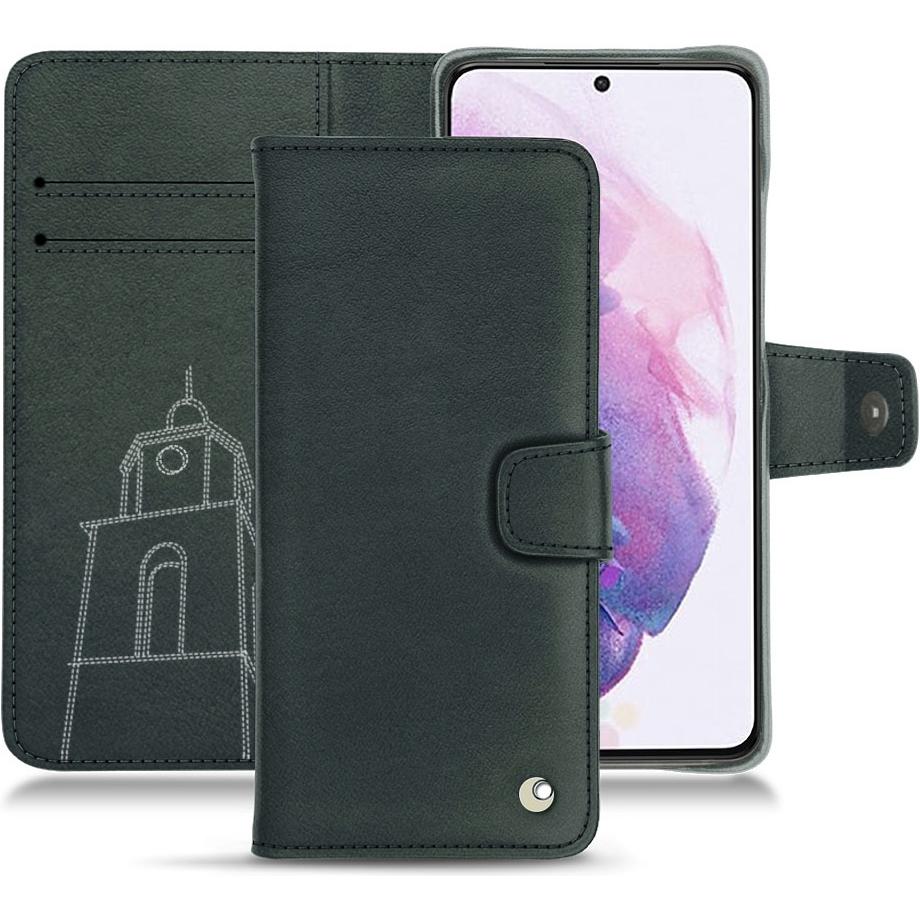 Noreve Lederschutzhülle Wallet (Samsung Galaxy S21), Smartphone Hülle, Blau