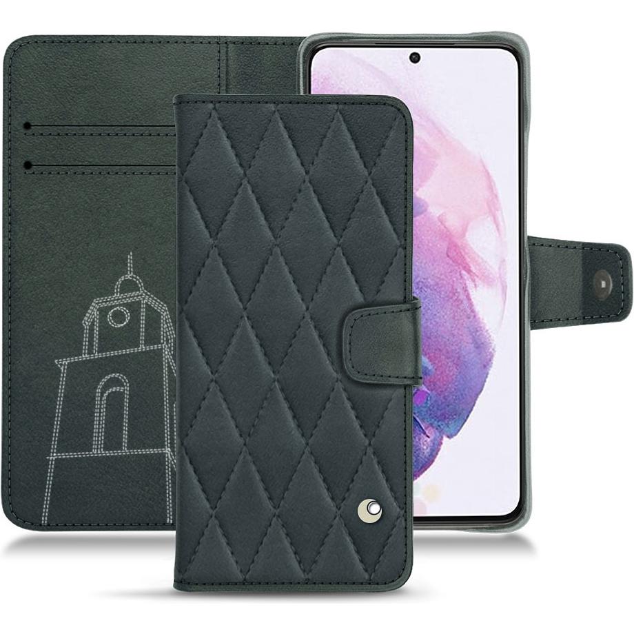 Noreve Lederschutzhülle Wallet (Samsung Galaxy S21), Smartphone Hülle, Blau