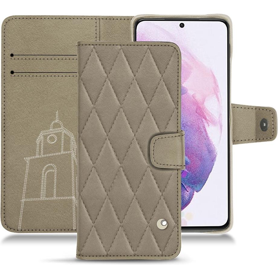 Thumbnail - Noreve Lederschutzhülle Wallet (Samsung Galaxy S21), Smartphone Hülle, Beige
