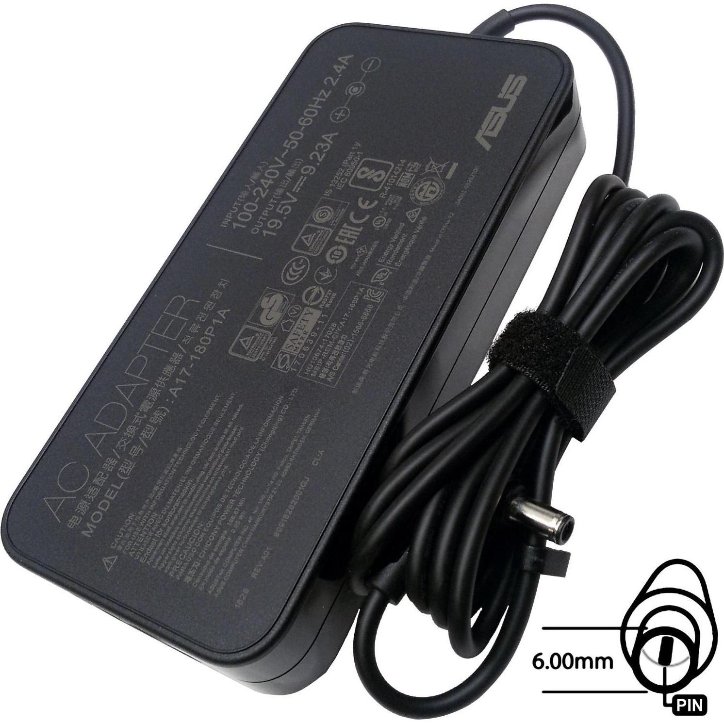 ASUS orig. adapter 3P (6PHI) (180 W), Notebook Netzteil, Schwarz