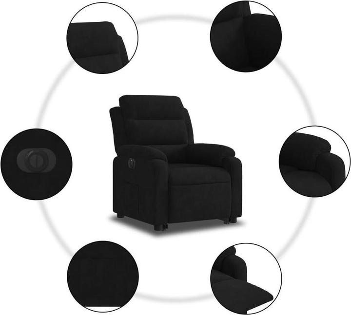 Produktbild vidaXL Relaxsessel mit Aufstehhilfe Elektrisch Fernsehsessel Sessel Schwarz Samt