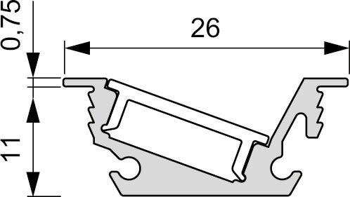 Actual product image L&S LED recessed profiles Venice Mini without light panel