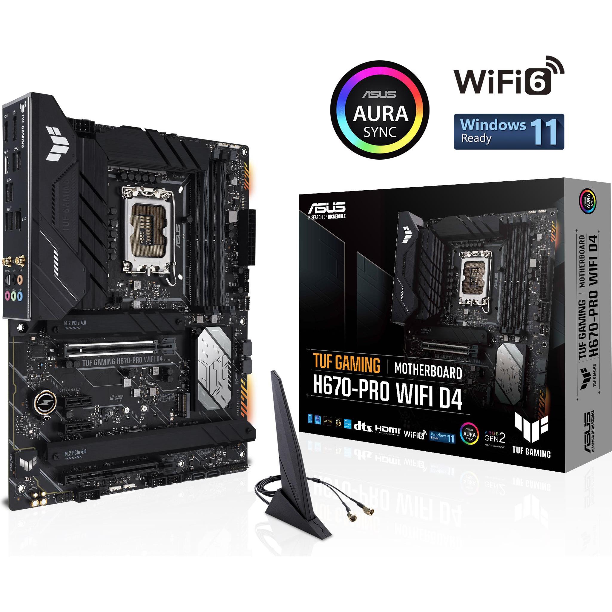ASUS TUF H670-PRO GAMING D4 (LGA 1700, Intel H670, ATX), Mainboard
