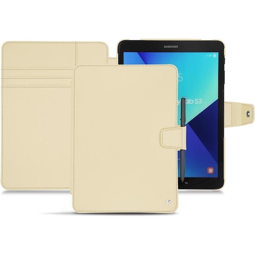 Noreve Lederschutzhülle Wallet (Galaxy Tab S3 9.7 (2017)), Tablet Hülle, Beige