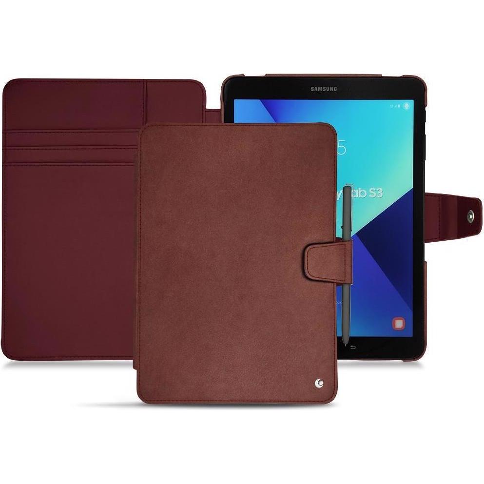 Noreve Lederschutzhülle Wallet (Galaxy Tab S3 9.7 (2017)), Tablet Hülle, Rot