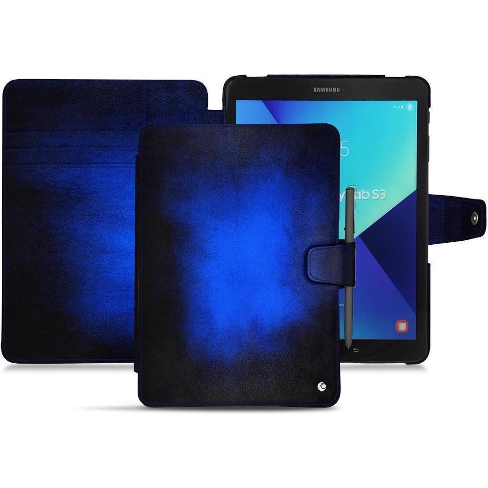 Noreve Lederschutzhülle Wallet (Galaxy Tab S3 9.7 (2017)), Tablet Hülle, Blau