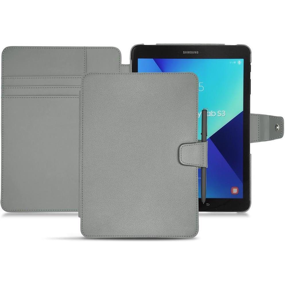 Noreve Lederschutzhülle Wallet (Galaxy Tab S3 9.7 (2017)), Tablet Hülle, Grau