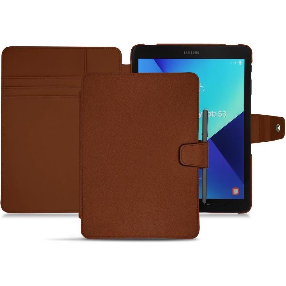Noreve Lederschutzhülle Wallet (Galaxy Tab S3 9.7 (2017)), Tablet Hülle, Braun